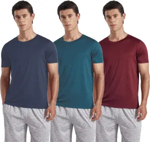 3-Pack Men's Performance Short Sleeve Crew Neck T-Shirts - Quick-Dry Athletic Running and Workout Tops