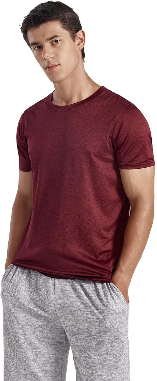 3-Pack Men's Performance Short Sleeve Crew Neck T-Shirts - Quick-Dry Athletic Running and Workout Tops