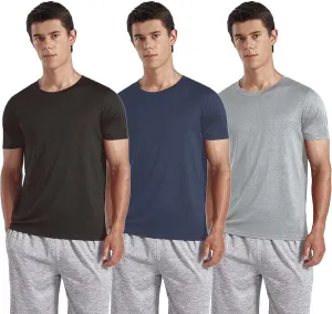 3-Pack Men's Performance Short Sleeve Crew Neck T-Shirts - Quick-Dry Athletic Running and Workout Tops
