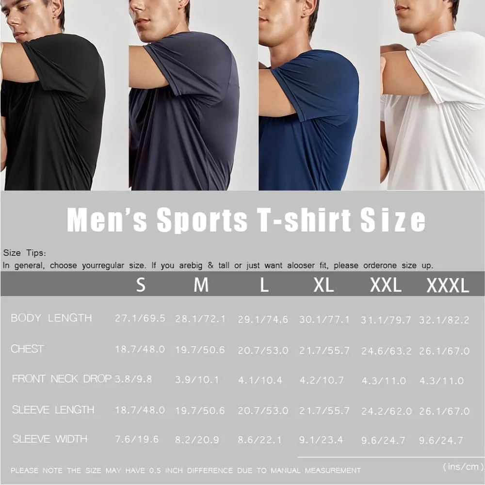 3-Pack Men's Performance Short Sleeve Crew Neck T-Shirts - Quick-Dry Athletic Running and Workout Tops
