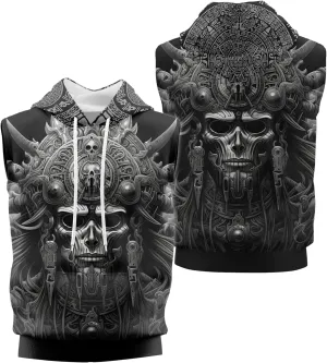 Aztec Sleeveless Hoodies for Men Gym Training Workout Hooded Tank Top Muscle Hoodies for Men