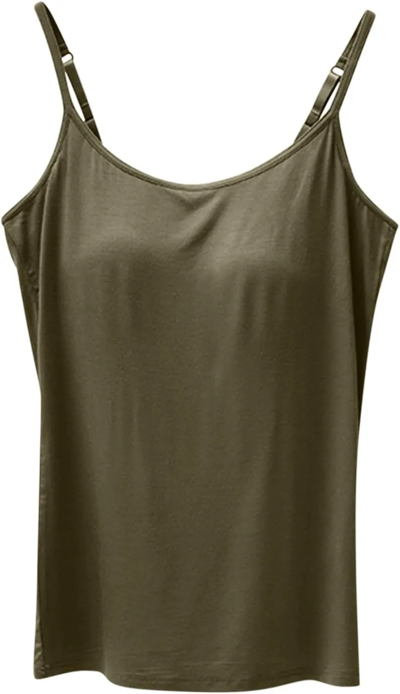 Black Spaghetti Strap Tank for Women Solid Color Crewneck Smooth Lightweight Basic Shirts Workout Athletic Tanks