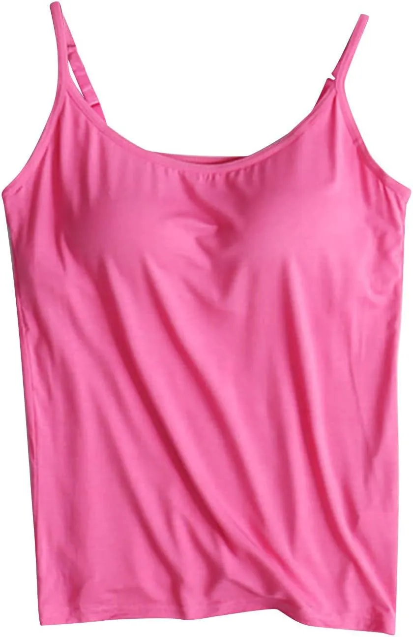 Built in Bra Tank Top Women's 3 PC Crop Tops High Stretchy Cozy Yoga Workout Comfy Lounge Tanks Athletic Undershirt
