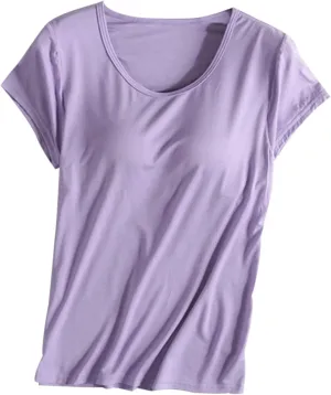 Cap Sleeve Tank Tops Women Trending Classic Solid Color Padded Crewneck Basic Going Outdoor Hiking T-Shirts