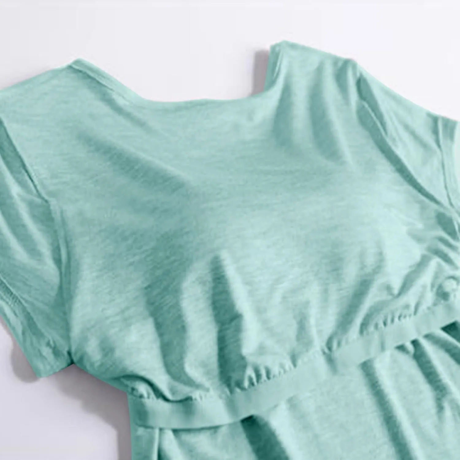 Cap Sleeve Tank Tops Women Trending Classic Solid Color Padded Crewneck Basic Going Outdoor Hiking T-Shirts