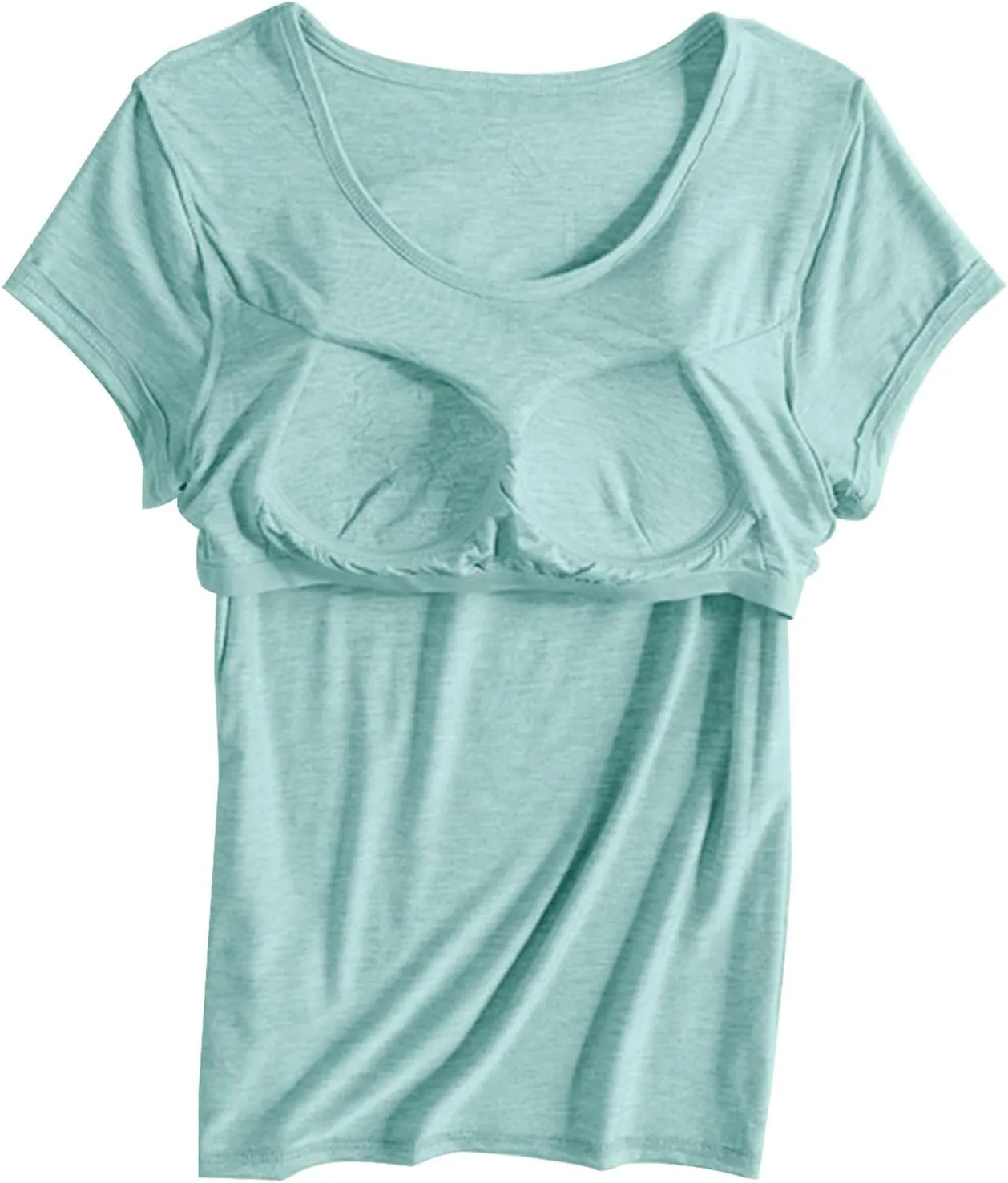 Cap Sleeve Tank Tops Women Trending Classic Solid Color Padded Crewneck Basic Going Outdoor Hiking T-Shirts
