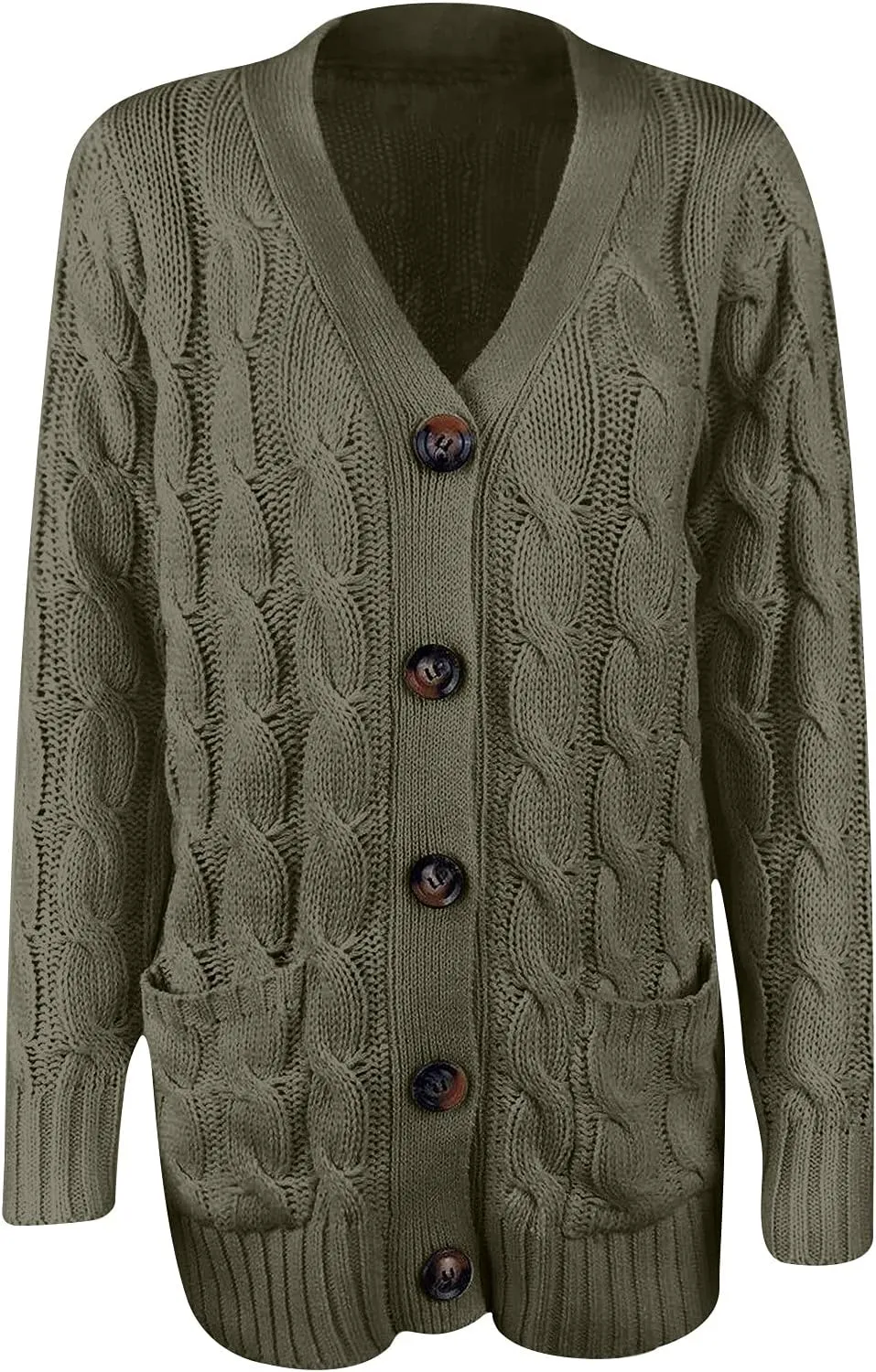 Cardigan Sweaters for Women,Button Down Cable Knit Sweater Open Front Cardigan Sweaters Fall Winter Outfits Outerwear