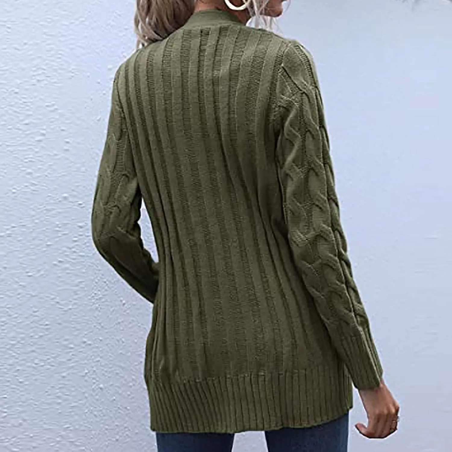 Cardigan Sweaters for Women,Button Down Cable Knit Sweater Open Front Cardigan Sweaters Fall Winter Outfits Outerwear