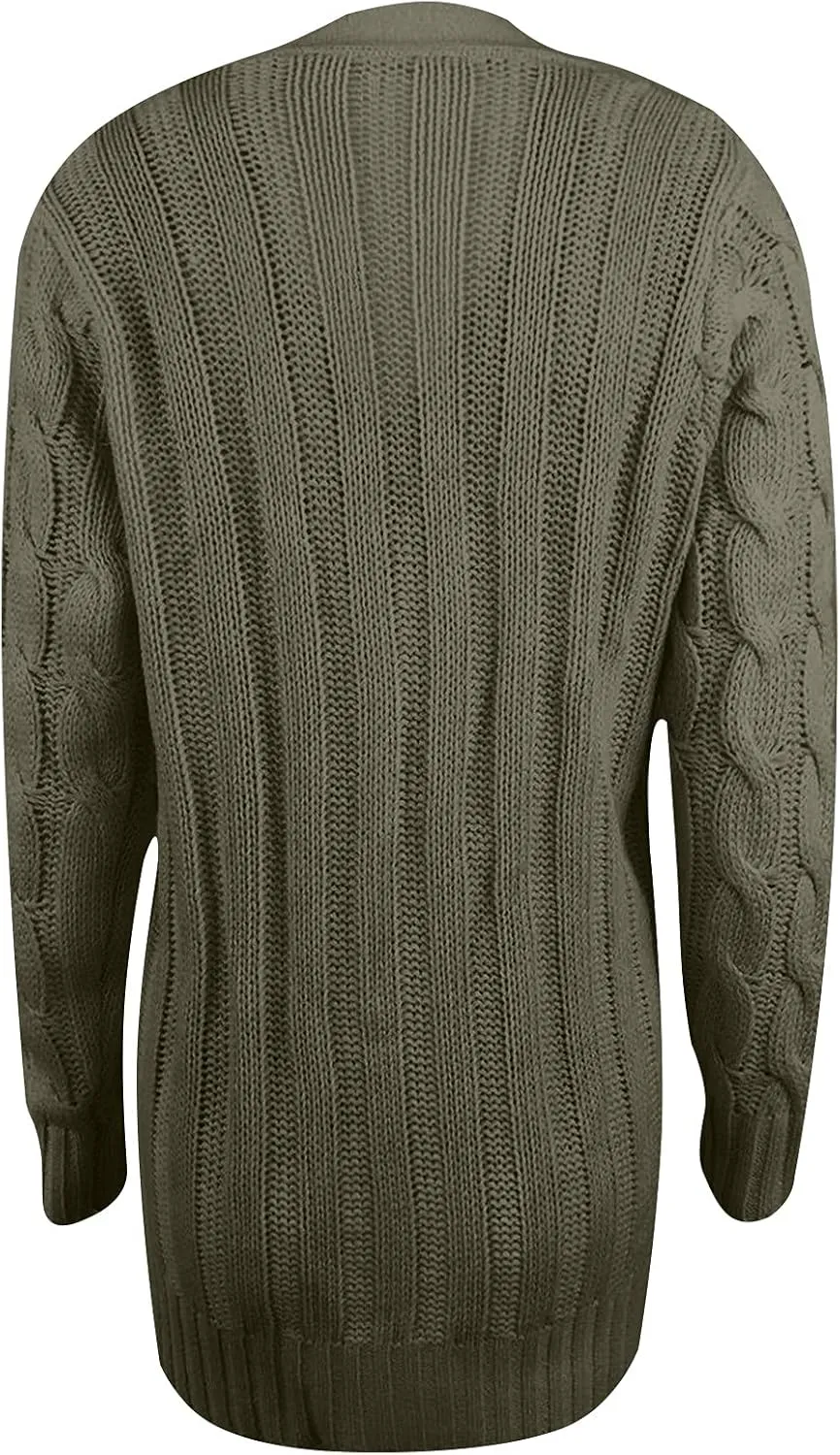 Cardigan Sweaters for Women,Button Down Cable Knit Sweater Open Front Cardigan Sweaters Fall Winter Outfits Outerwear