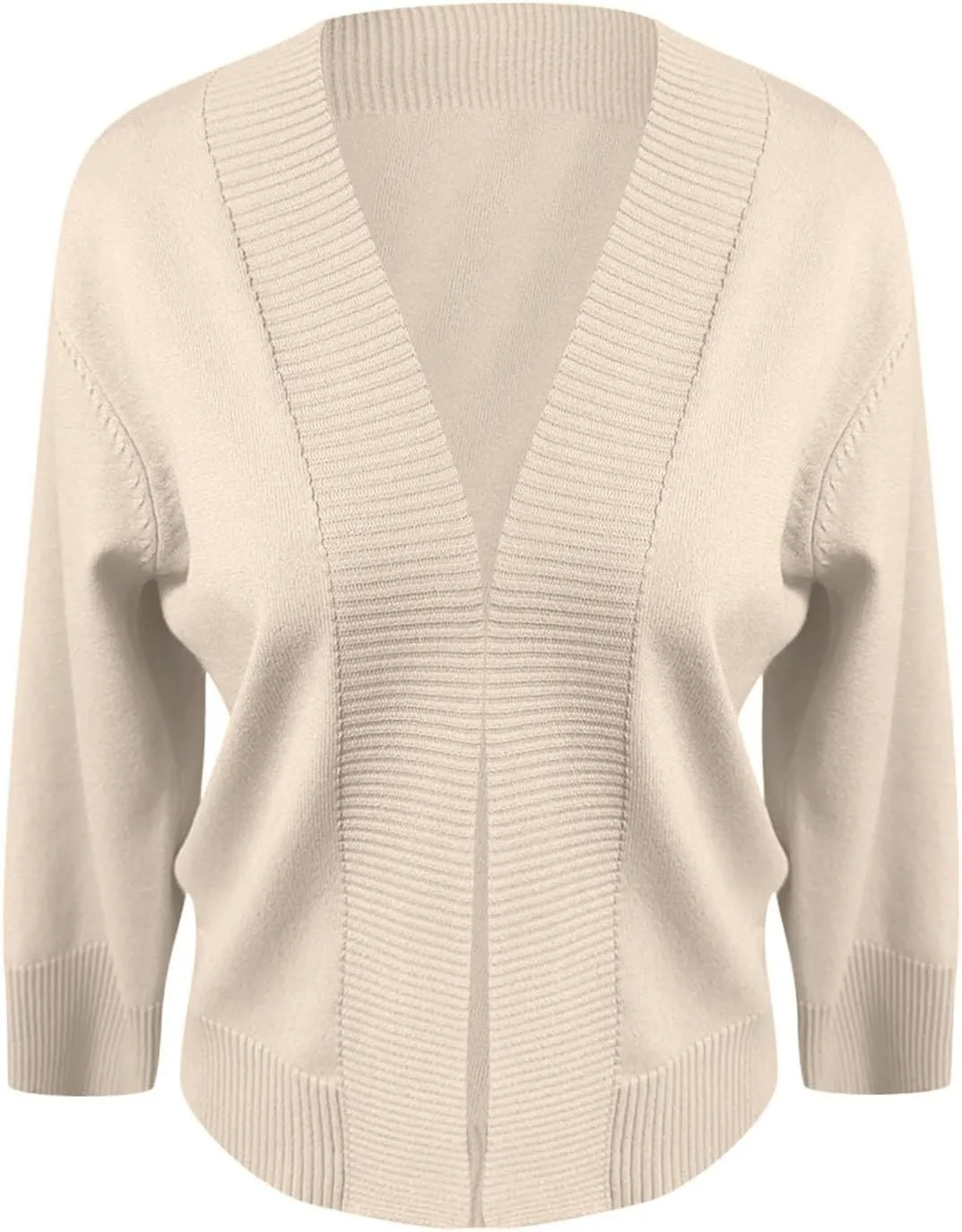 Cardigans for Women Trendy 3/4 Sleeve Open Front Cropped Knit Cardigan Sweater Elegant Shrugs for Women