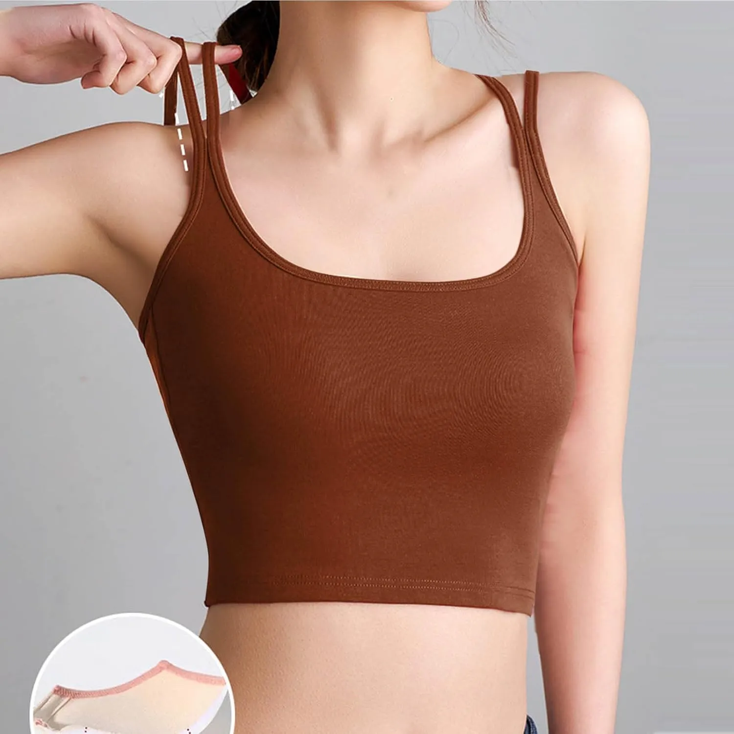 Compression Tank Tops for Women U Neck Double Strap U Neck Tanks 2025 Trending Soft Sleeveless Undershirts Outfit