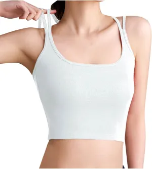 Compression Tank Tops for Women U Neck Double Strap U Neck Tanks 2025 Trending Soft Sleeveless Undershirts Outfit