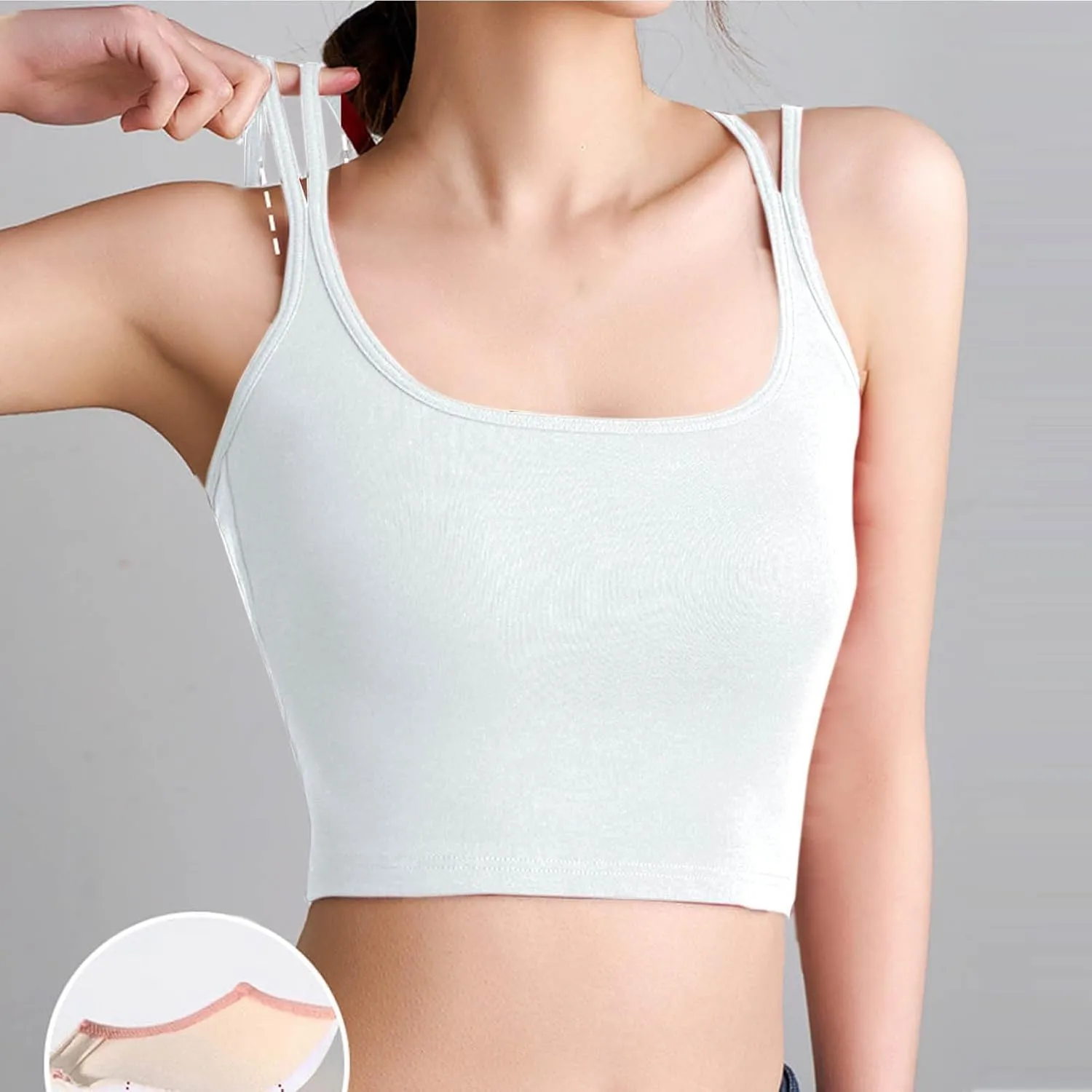 Compression Tank Tops for Women U Neck Double Strap U Neck Tanks 2025 Trending Soft Sleeveless Undershirts Outfit