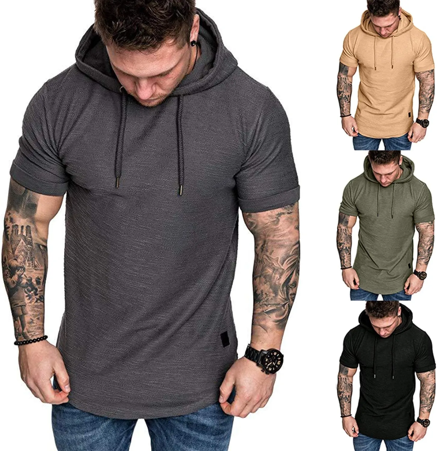 Cot-Oath Mens Workout Sweatshirt Athletic Hoodies - Stylish Gym Running Hoodies Lightweight Pullover