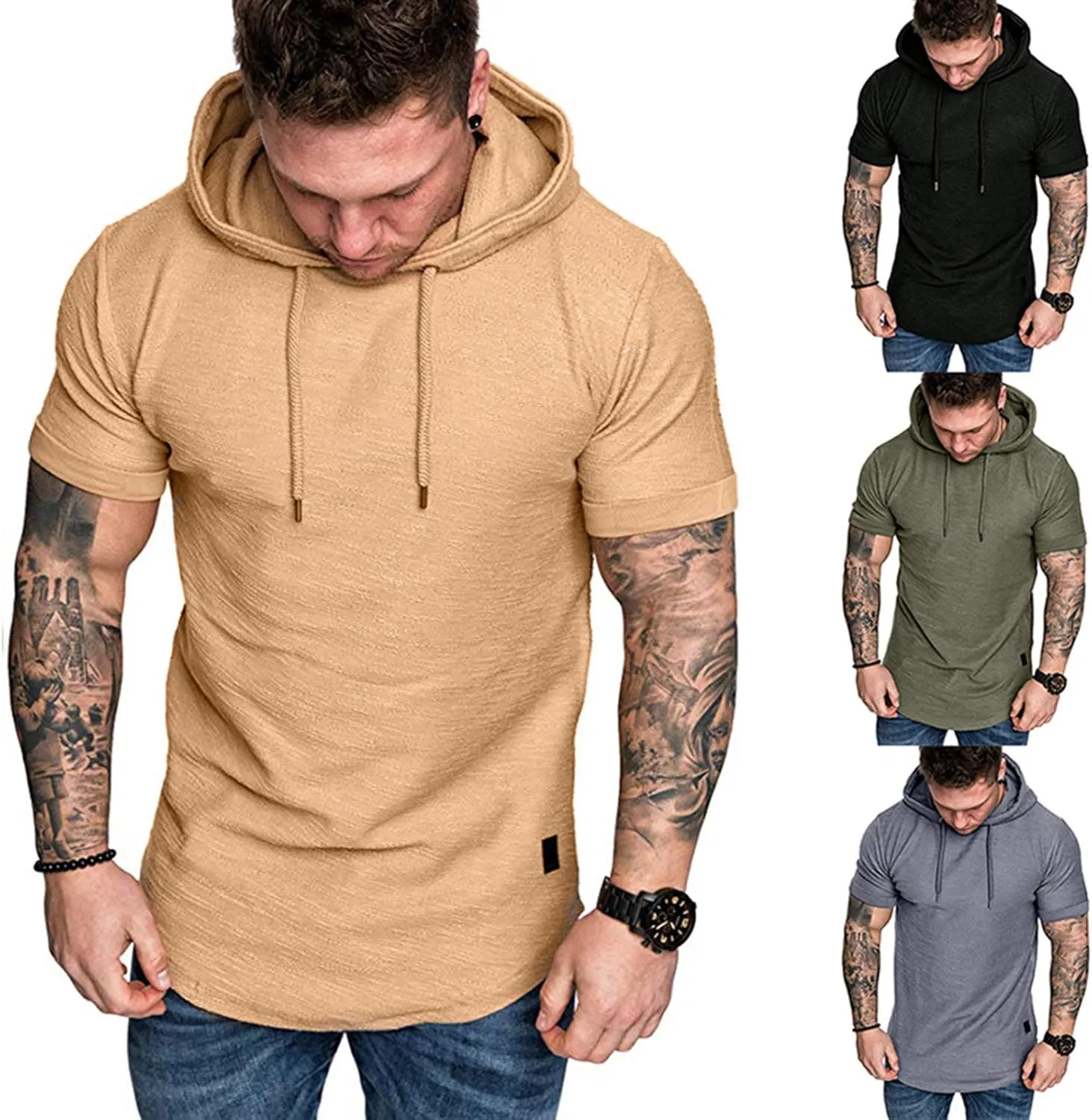 Cot-Oath Mens Workout Sweatshirt Athletic Hoodies - Stylish Gym Running Hoodies Lightweight Pullover