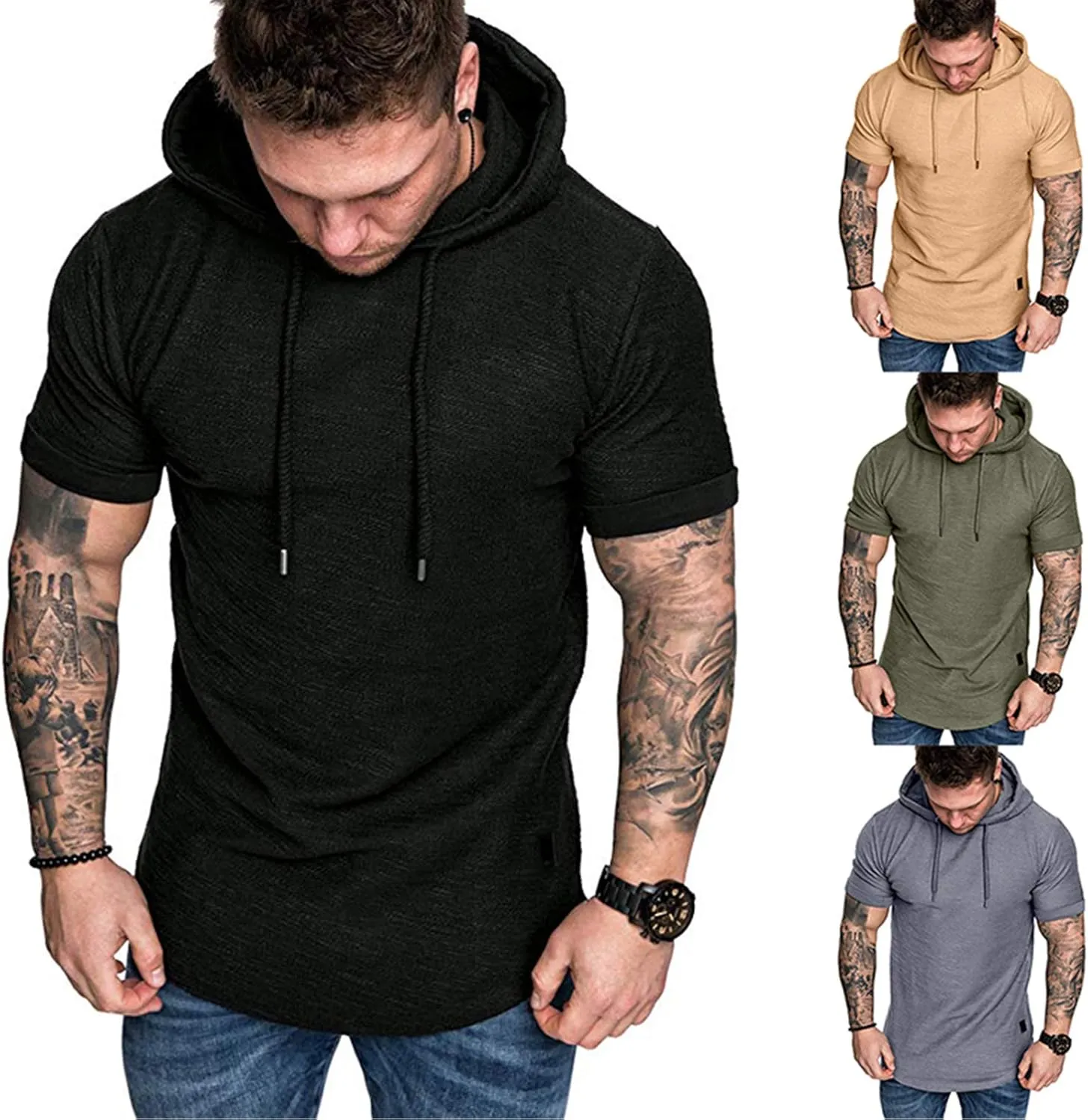 Cot-Oath Mens Workout Sweatshirt Athletic Hoodies - Stylish Gym Running Hoodies Lightweight Pullover