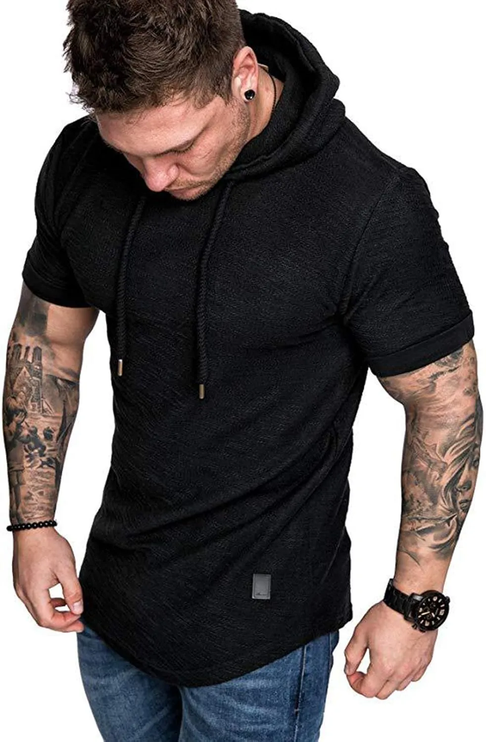 Cot-Oath Mens Workout Sweatshirt Athletic Hoodies - Stylish Gym Running Hoodies Lightweight Pullover
