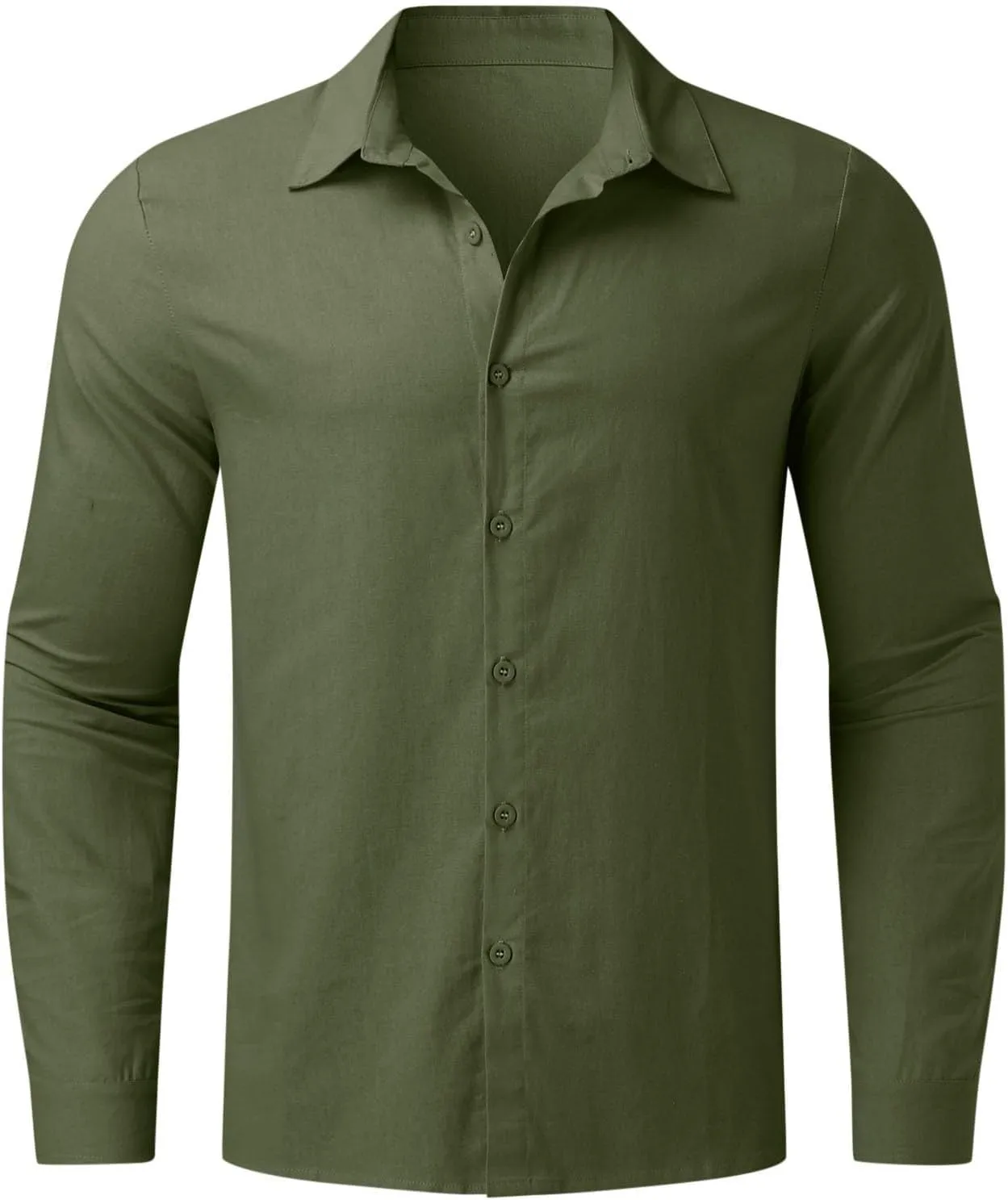 Cotton Linen Shirts for Men Long Sleeve Button Down Shirts Summer Beach Shirts Loose Fit Casual Shirts Vacation Tops