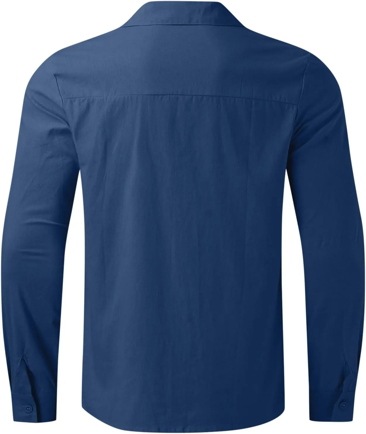 Cotton Linen Shirts for Men Long Sleeve Button Down Shirts Summer Beach Shirts Loose Fit Casual Shirts Vacation Tops