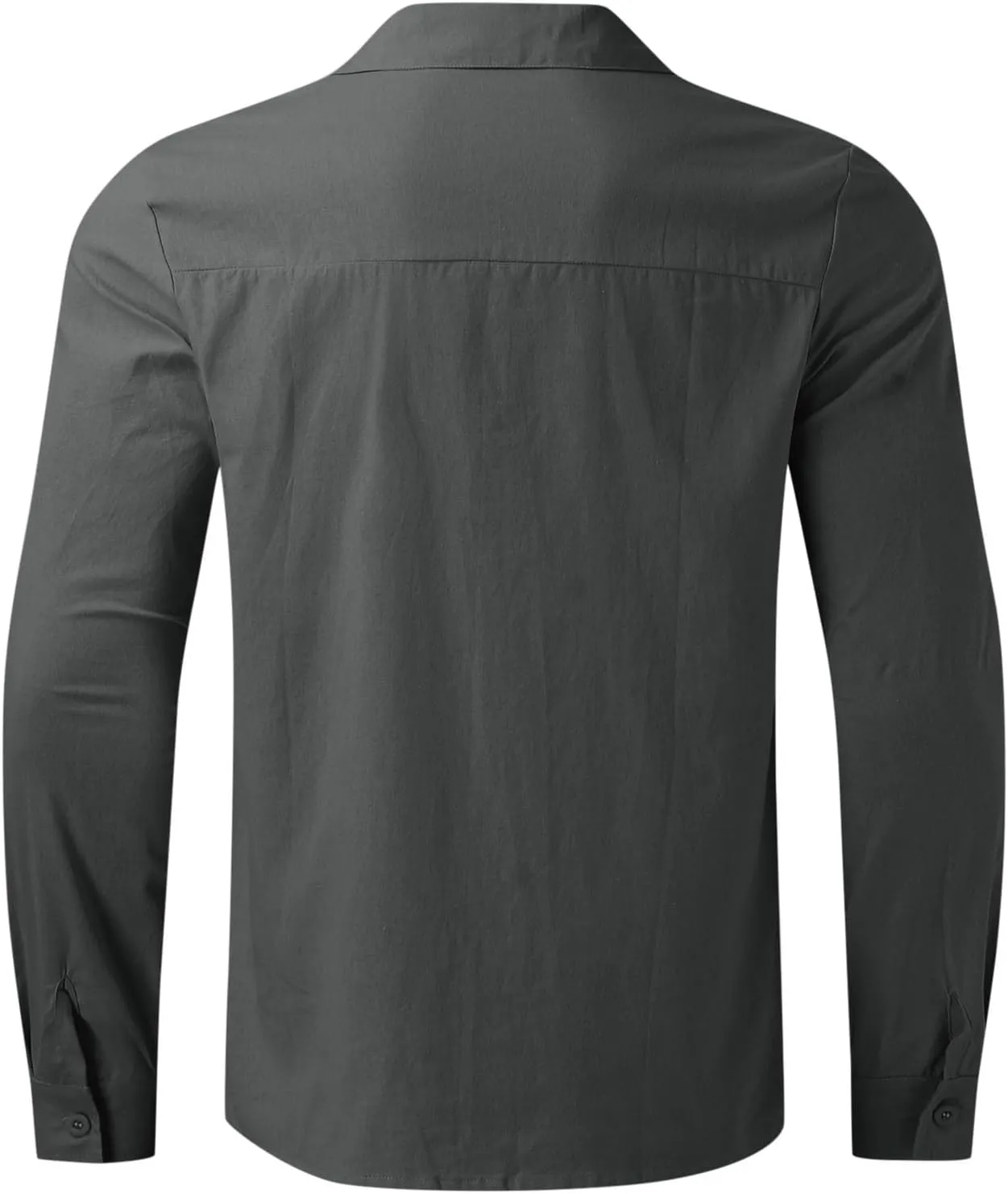 Cotton Linen Shirts for Men Long Sleeve Button Down Shirts Summer Beach Shirts Loose Fit Casual Shirts Vacation Tops
