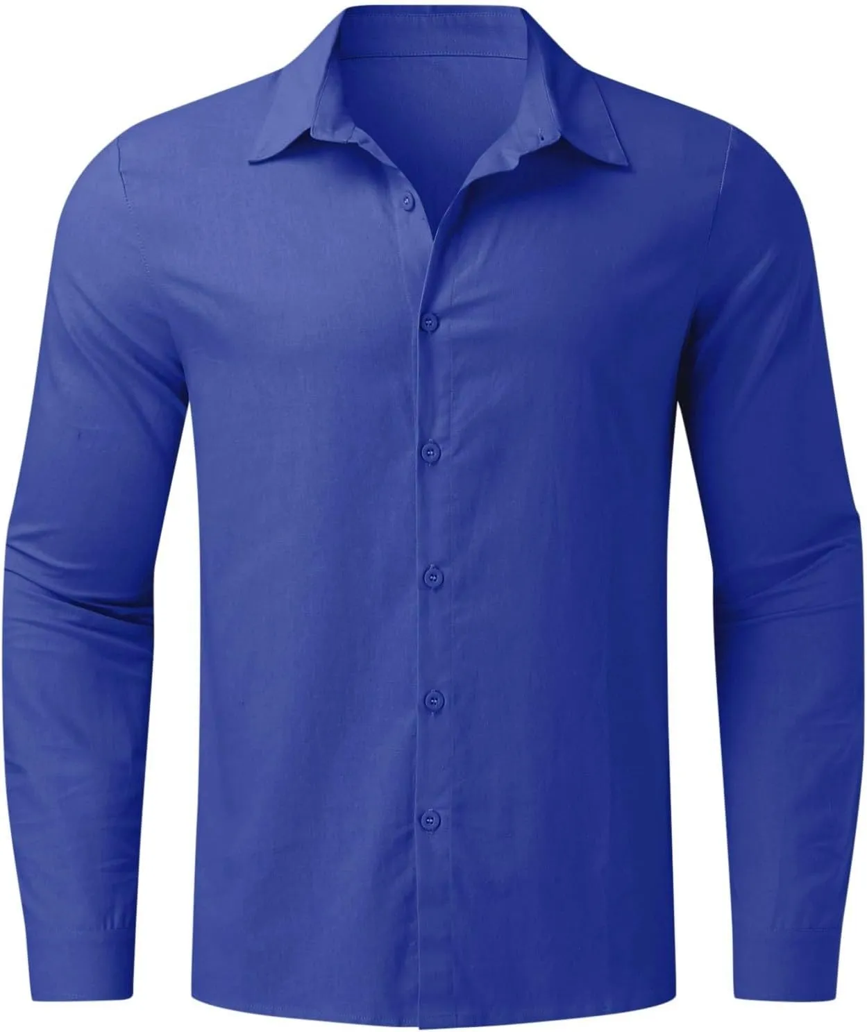 Cotton Linen Shirts for Men Long Sleeve Button Down Shirts Summer Beach Shirts Loose Fit Casual Shirts Vacation Tops