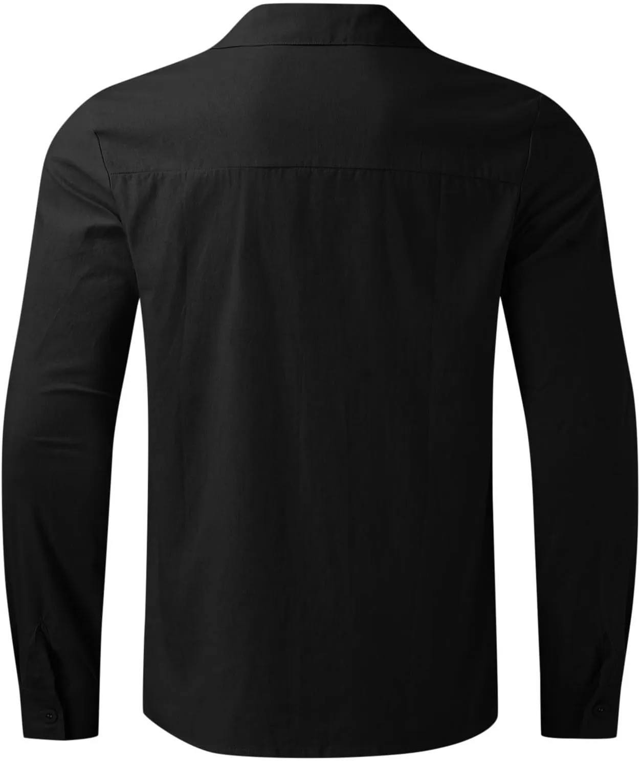 Cotton Linen Shirts for Men Long Sleeve Button Down Shirts Summer Beach Shirts Loose Fit Casual Shirts Vacation Tops