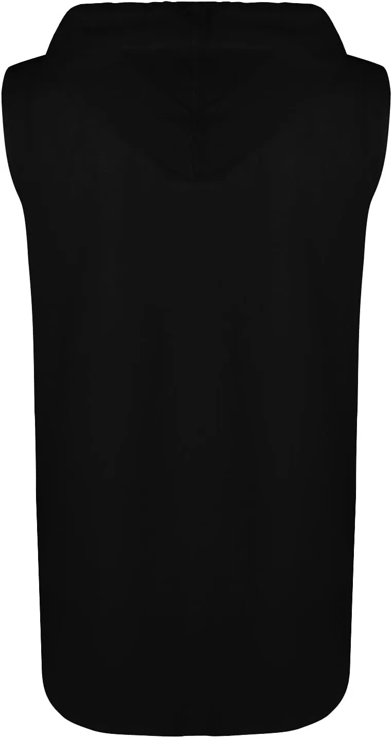 Cotton Linen Sleeveless Hoodies for Men Summer Casual Lightweight Button Down Drawstring Workout Hooded Tank Tops
