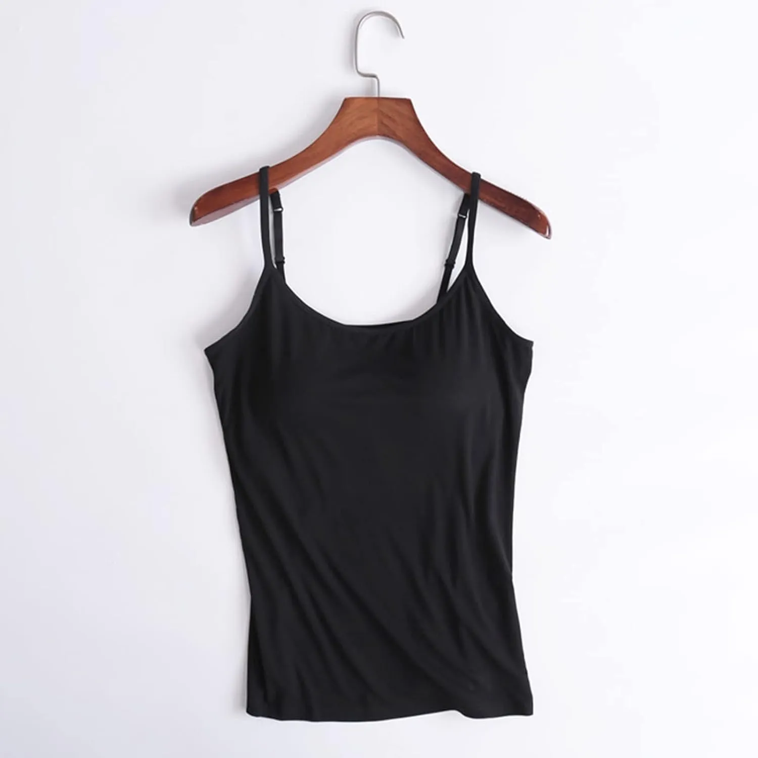 Cotton Shelf Bra Without Ring Cup Camisole Tops for Women Adjustable Spaghetti Strap Ballet Tank Summer Cami Shirt