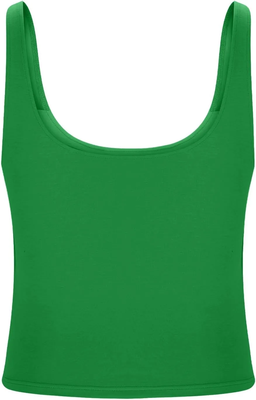 Cotton Tank Top with Built in Bra for Women, Seamless Muscle Athletic Yoga Tops Workout Shelf Bra Camisole Cami