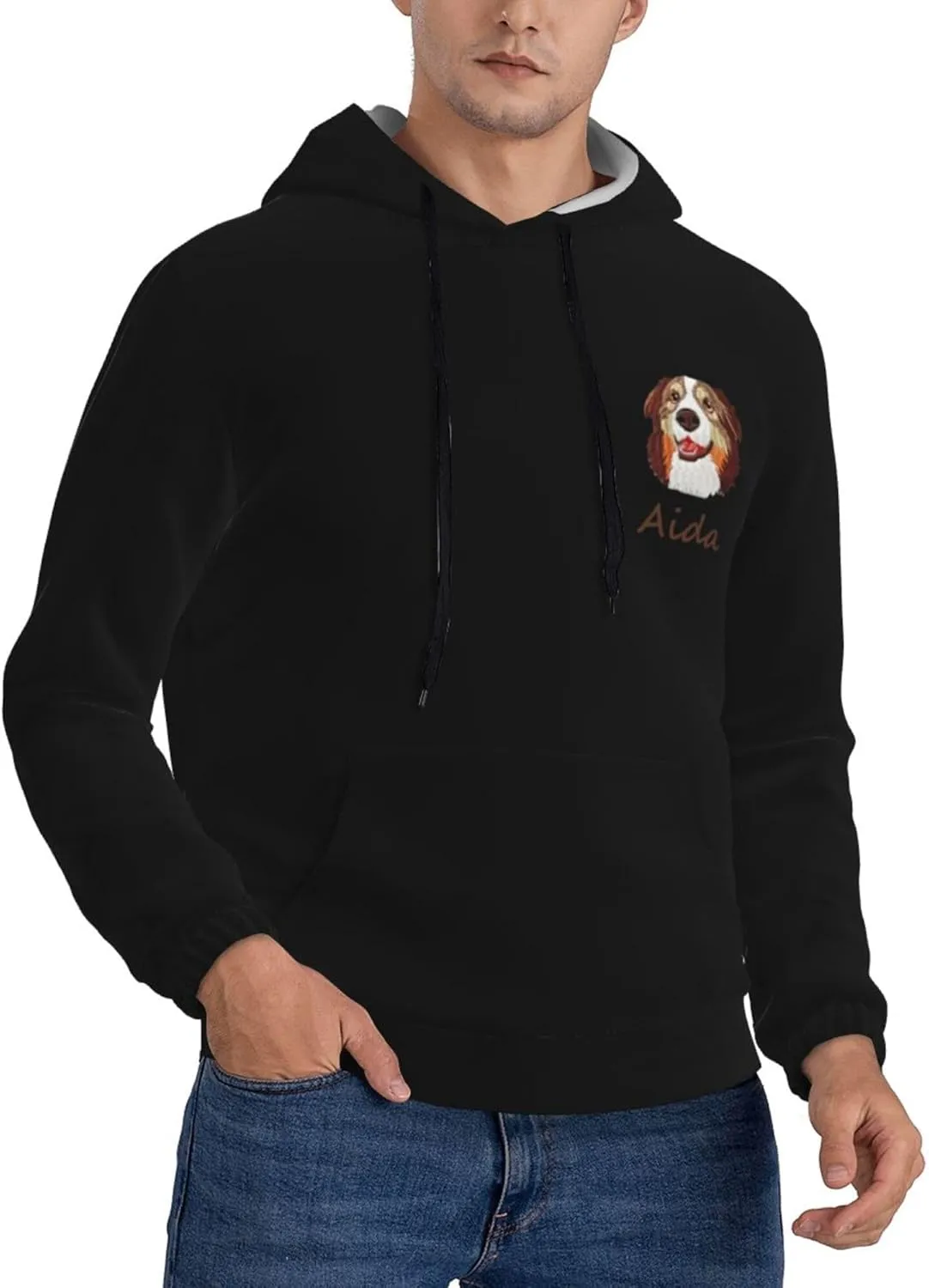 Custom Embroidered Roman Numeral Hoodies,Matching Hoodies For Couples,Custom Pet Face Hoodies Design Your Own