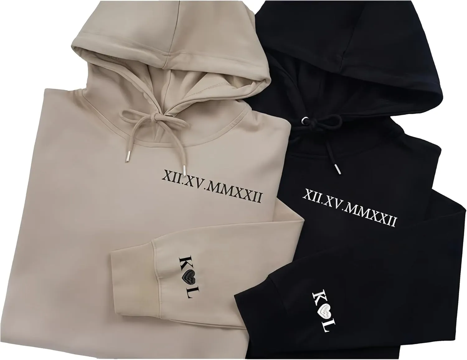 Custom Embroidered Roman Numeral Hoodies,Matching Hoodies For Couples,Custom Pet Face Hoodies Design Your Own
