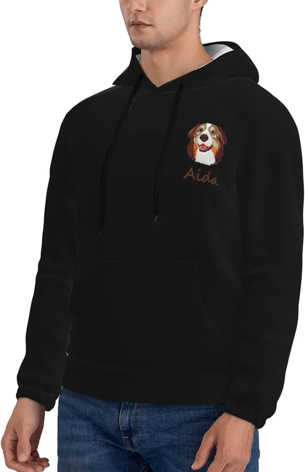 Custom Embroidered Roman Numeral Hoodies,Matching Hoodies For Couples,Custom Pet Face Hoodies Design Your Own