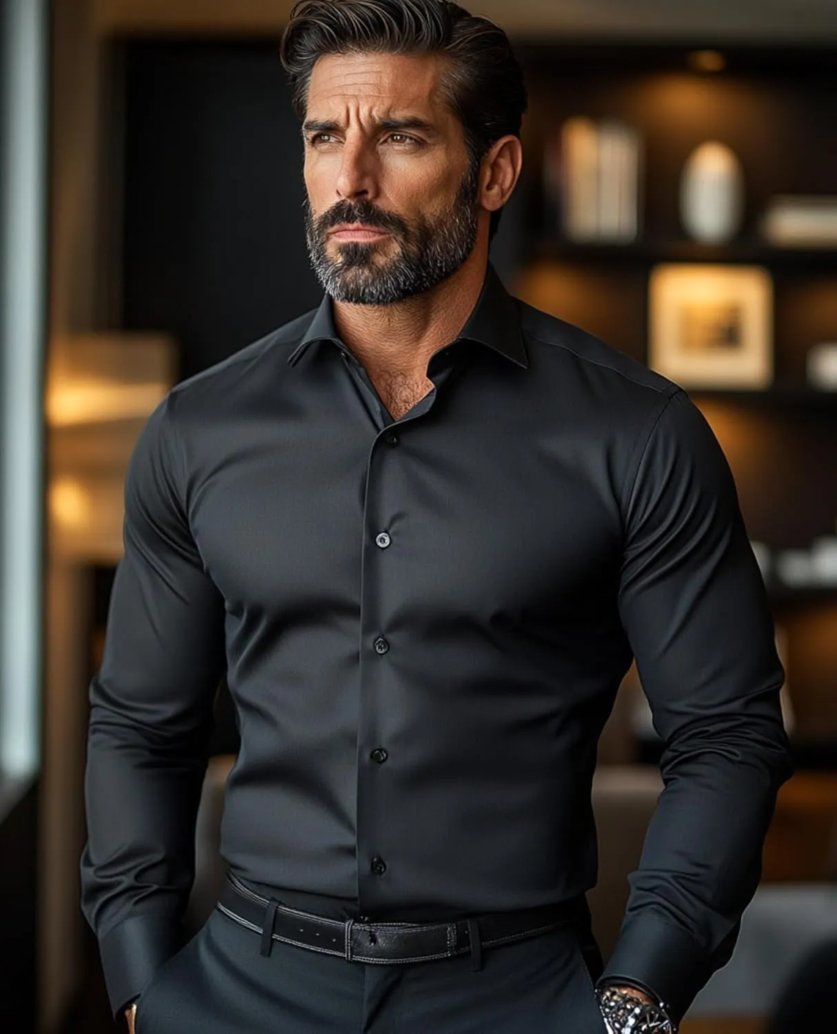 DEMEANOR Mens Dress Shirts Long Sleeve Dress Shirts for Men Slim Fit Button Down Shirts Big and Tall Button Up Shirts