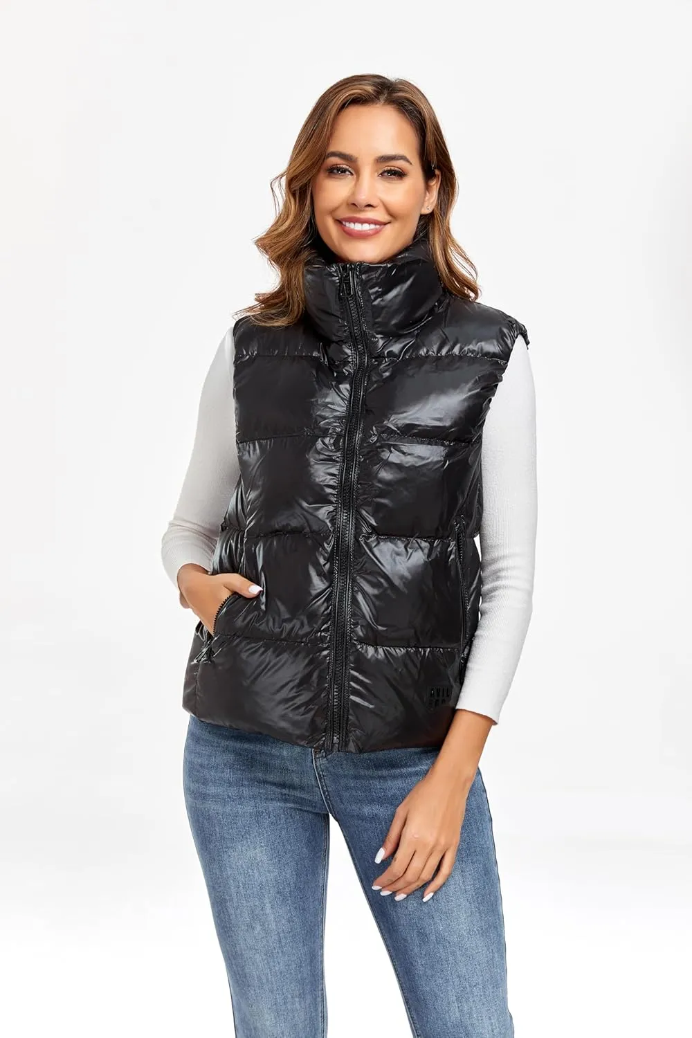 Duck Down Vest for Women Short Puffer Vest Trendy Winter Padded Coat Puffer Down Jacket 2024