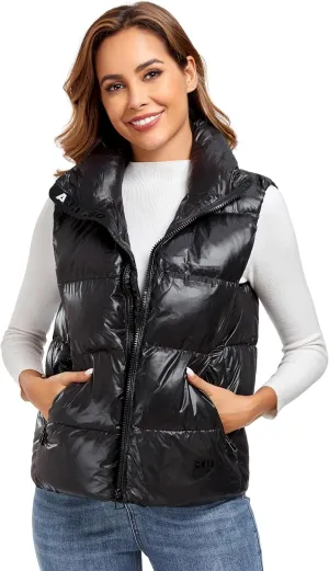 Duck Down Vest for Women Short Puffer Vest Trendy Winter Padded Coat Puffer Down Jacket 2024