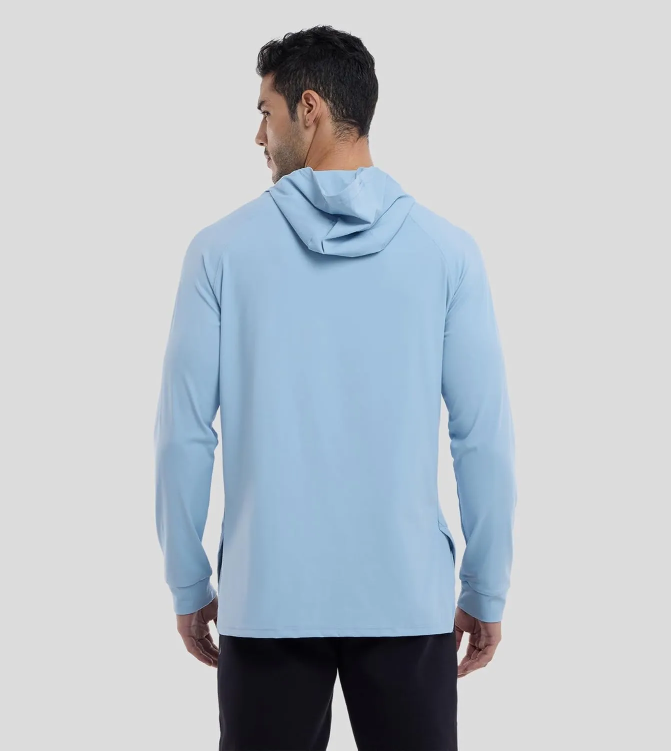 Fioboc Active Hoodies Smoothblend Split Curve Hem Pullover Sweatshirts Lightweight Moisture-wicking Hoodies S-4XL
