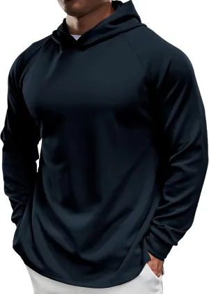 Fioboc Active Hoodies Smoothblend Split Curve Hem Pullover Sweatshirts Lightweight Moisture-wicking Hoodies S-4XL