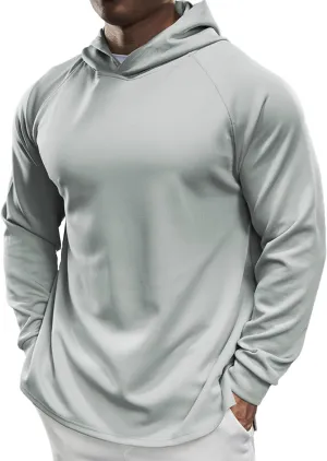 Fioboc Active Hoodies Smoothblend Split Curve Hem Pullover Sweatshirts Lightweight Moisture-wicking Hoodies S-4XL