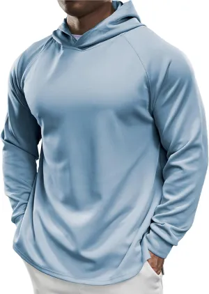 Fioboc Active Hoodies Smoothblend Split Curve Hem Pullover Sweatshirts Lightweight Moisture-wicking Hoodies S-4XL