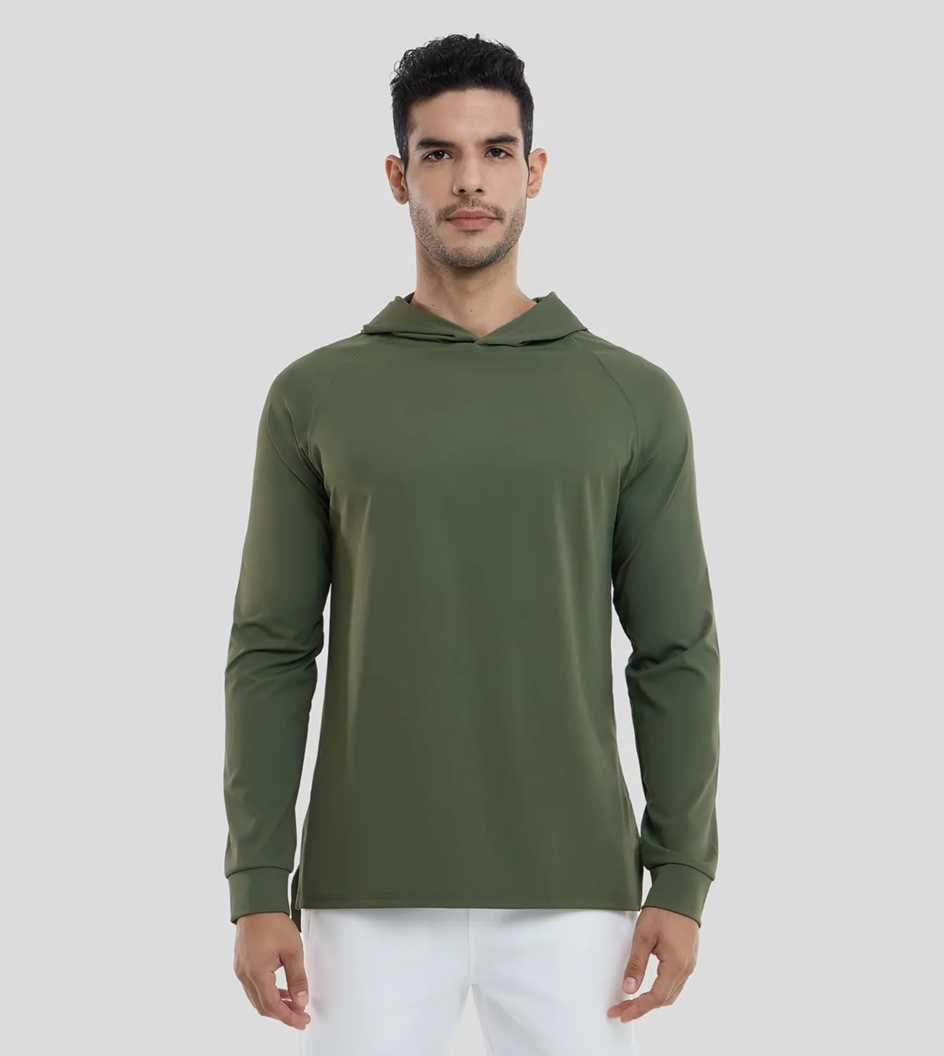 Fioboc Active Hoodies Smoothblend Split Curve Hem Pullover Sweatshirts Lightweight Moisture-wicking Hoodies S-4XL