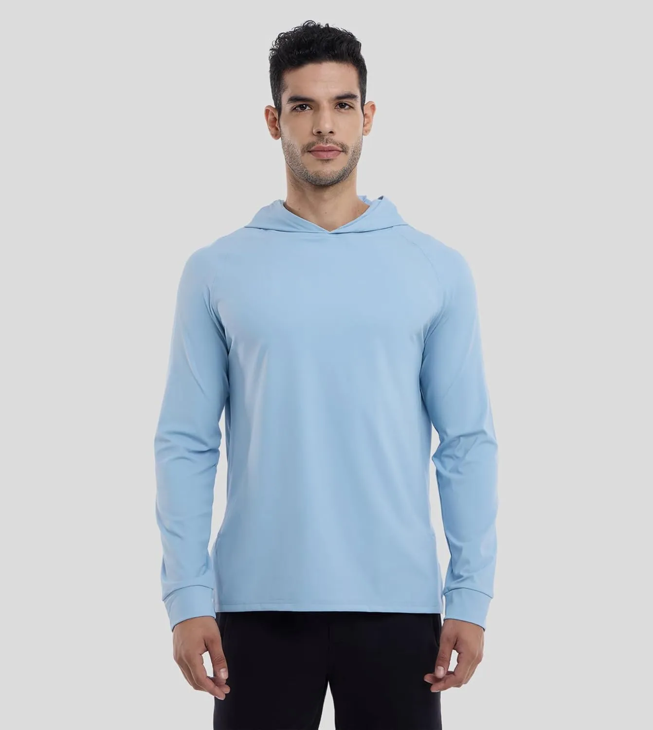Fioboc Active Hoodies Smoothblend Split Curve Hem Pullover Sweatshirts Lightweight Moisture-wicking Hoodies S-4XL