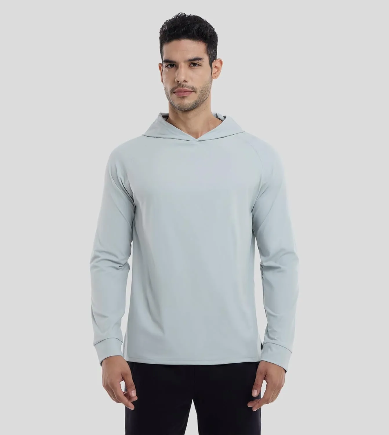 Fioboc Active Hoodies Smoothblend Split Curve Hem Pullover Sweatshirts Lightweight Moisture-wicking Hoodies S-4XL