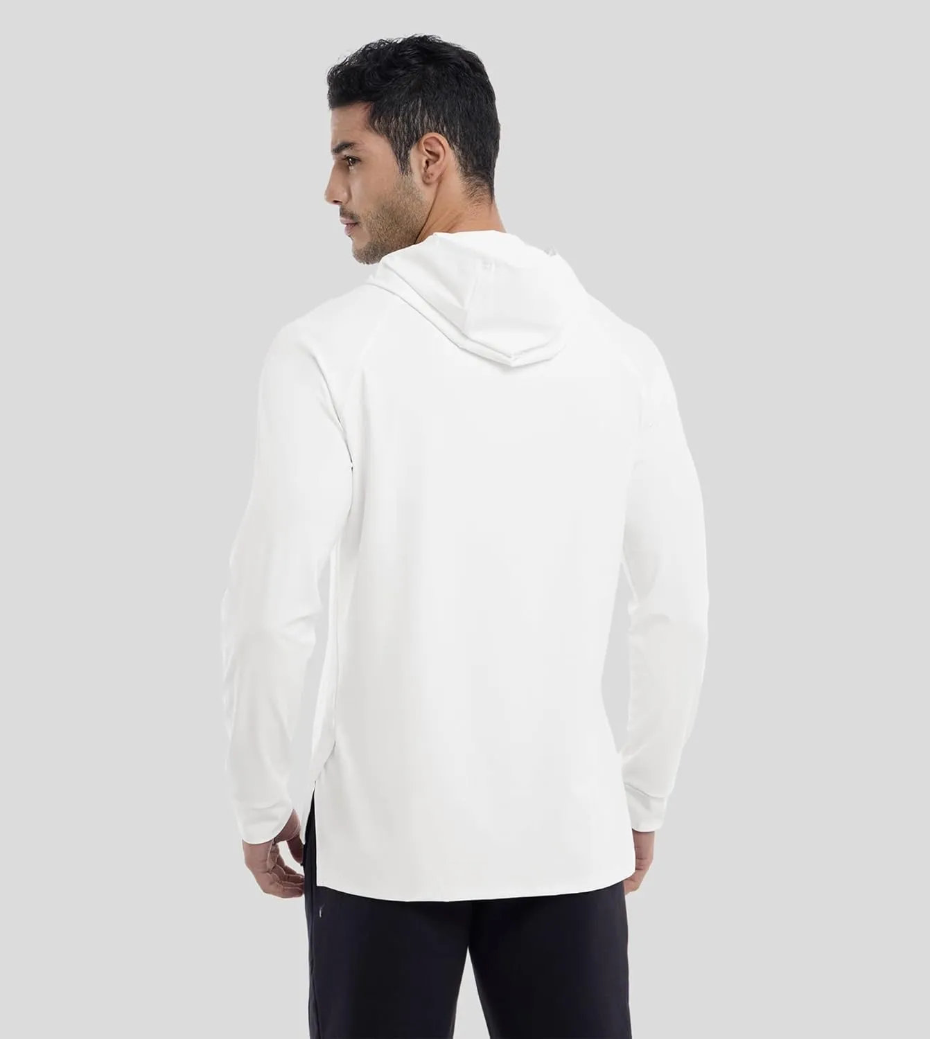 Fioboc Active Hoodies Smoothblend Split Curve Hem Pullover Sweatshirts Lightweight Moisture-wicking Hoodies S-4XL
