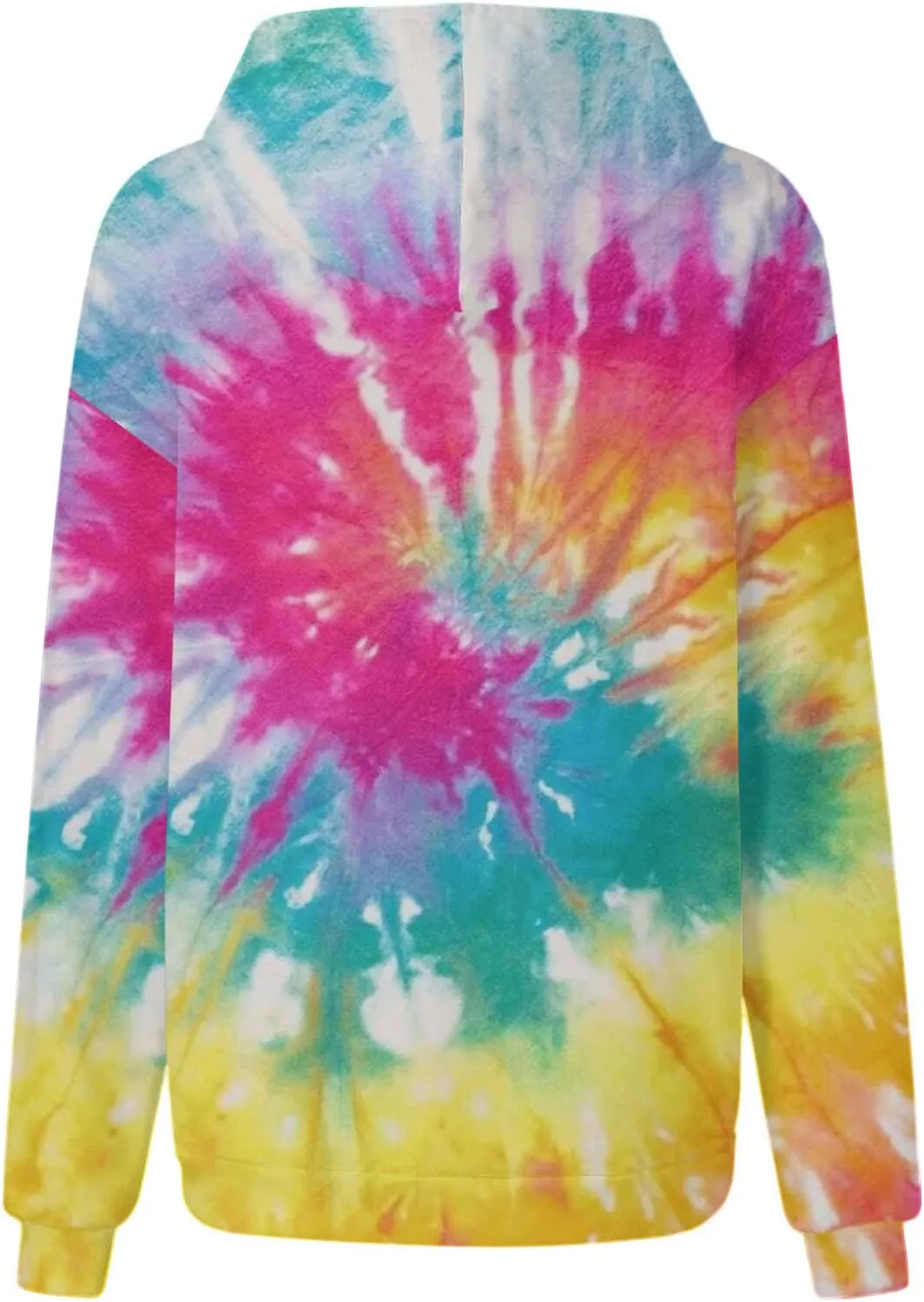 for Women Oversized Sweatshirts Tie Dye Loose Hooded Long Sleeve Lightweight Pullover Jacket with Pocket Sleep Sport