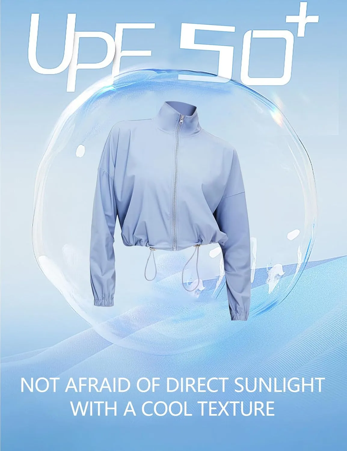 Gihuo Women's UPF 50  Sun Protection Jackets Athletic Long Sleeve Cropped Jacket Yoga Quick Dry Workout Shirt Tops