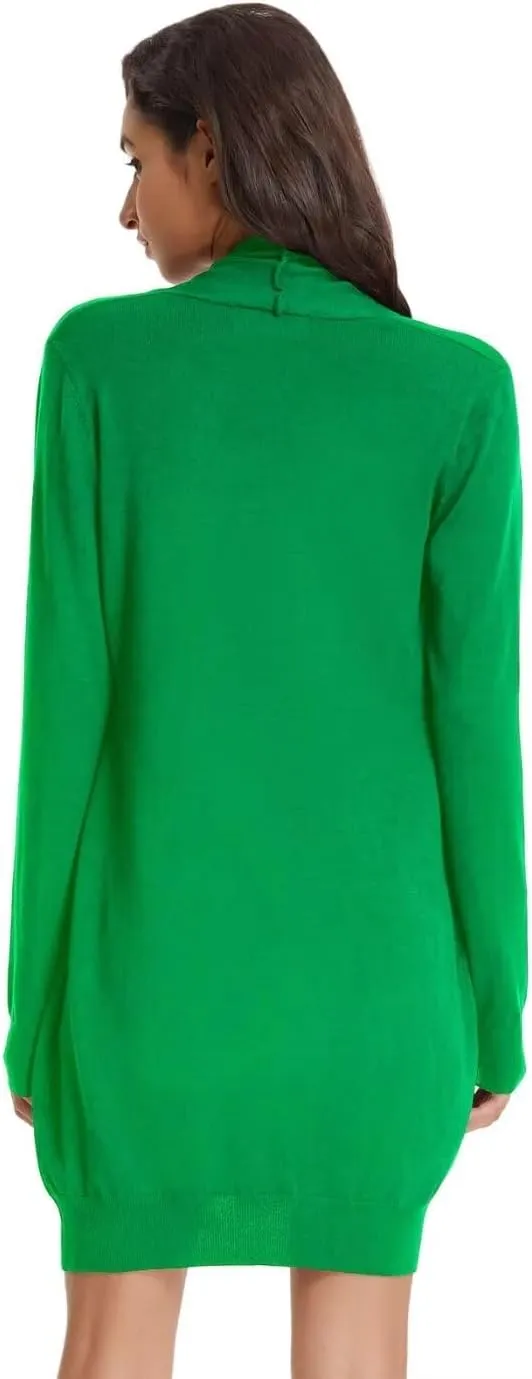 GRACE KARIN Essential Solid Open Front Long Knited Cardigan Sweater for Women