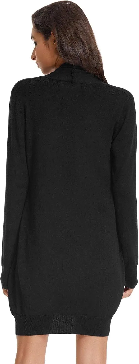 GRACE KARIN Essential Solid Open Front Long Knited Cardigan Sweater for Women
