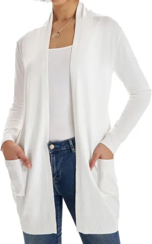 GRACE KARIN Women Lightweight Cardigan Sweaters with Pocket Long Sleeve Shrugs