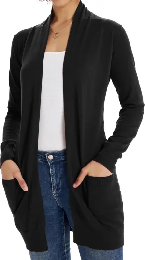 GRACE KARIN Women Lightweight Cardigan Sweaters with Pocket Long Sleeve Shrugs