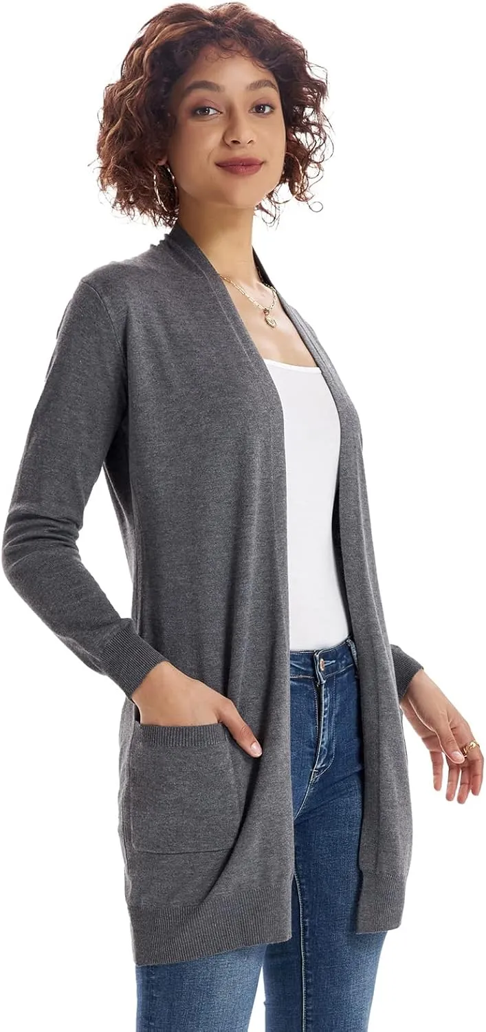 GRACE KARIN Women Lightweight Cardigan Sweaters with Pocket Long Sleeve Shrugs